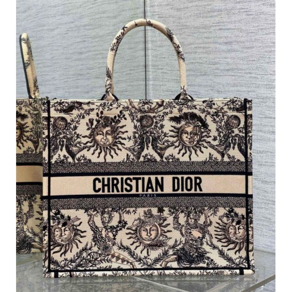Borsa Dior Book Tote media grande piccola Toile de Jouy Soleil Ricamo Replica Borsa book tote Dior