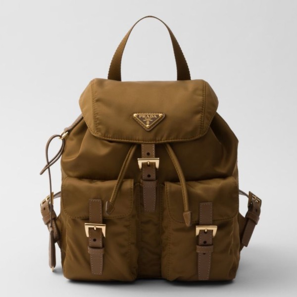 Replica Prada Riedizione 1978 Piccola Prada Zaino Re Nylon Marrone Imitazioni Outlet Online