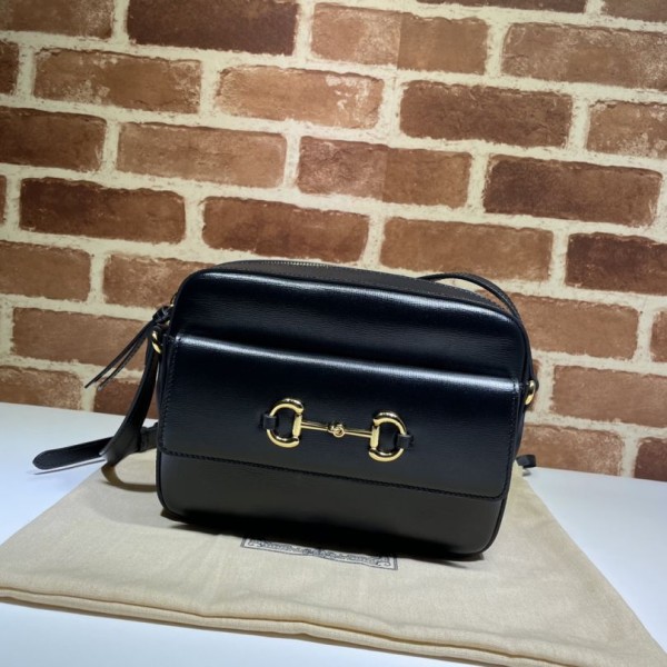 Replica Borsa a tracolla piccola Gucci Horsebit 1955 45454 Nera