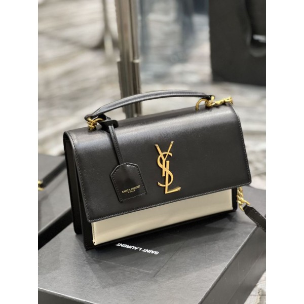 Replica Borsa YSL Saint Laurent Sunset media borsa bianca Outlet Online Italia