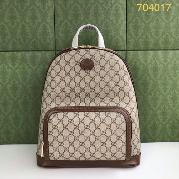 Replica Zaino Gucci con Incastro G 704017 Marrone Outlet Online Italia