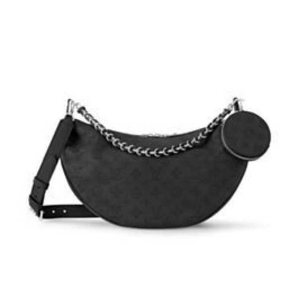 Replica Louis Vuitton Baia MM M22823 Accattivante borsa a mezzaluna nera Outlet Online Italia