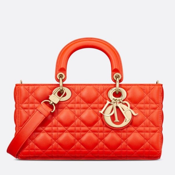 Replica Borsa Dior Lady D Joy Arancione Cannage Outlet Online Falso