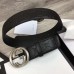 Replica Cintura Signature uomo con fibbia a G Black 411924 Hardware argento Falso Outlet Online