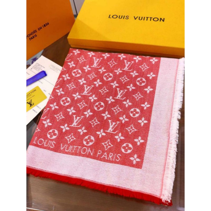 False Louis Vuitton Scialle Monogram Denim 140 Rosso Imitazioni Outlet  Online