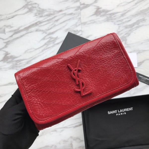 False Portafoglio grande YSL Saint Laurent Niki in pelle